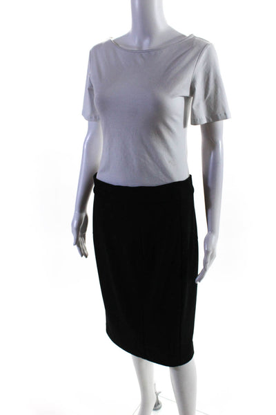 Tracy Reese Womens Knee Length Stretch Knit Skirt Black Size Large