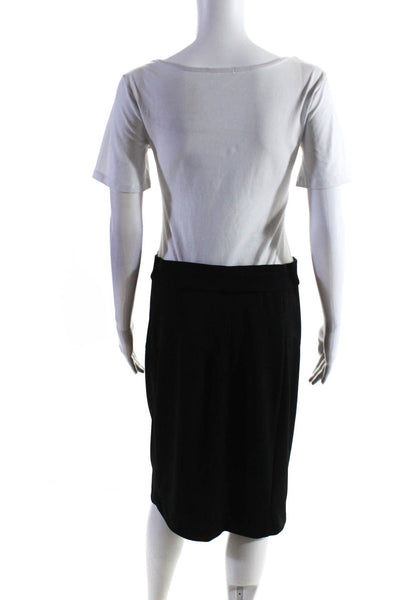 Tracy Reese Womens Knee Length Stretch Knit Skirt Black Size Large