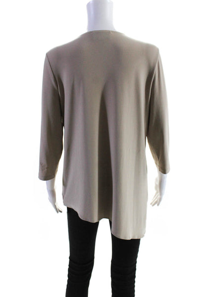 Joseph Ribkoff Womens Long Sleeves Tiered V Neck Blouse Beige Size 10