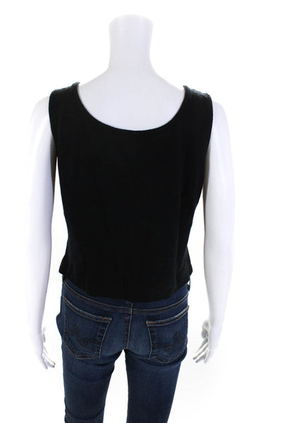 St. John Womens Scoop Neck Cropped Santana Knit Tank Top Black Size Small