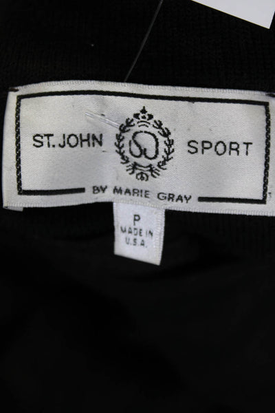 St. John Sport Womens Tiger Striped Mock Neck Santana Knit Top Brown Size Small