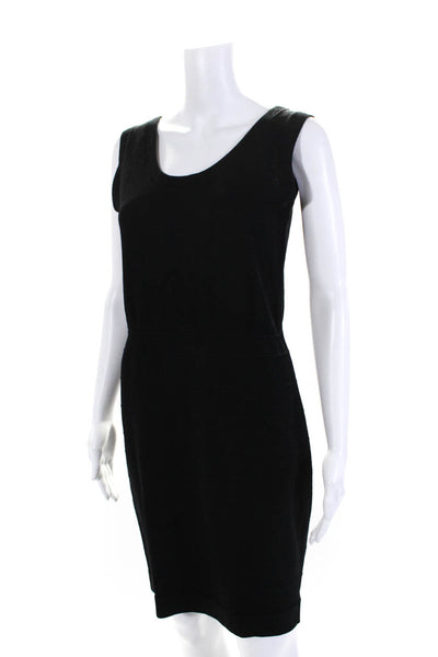 St. John By Marie Gray Womens Scoop Neck Santana Knit Sheath Dress Black Size 2