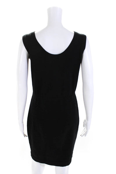 St. John By Marie Gray Womens Scoop Neck Santana Knit Sheath Dress Black Size 2