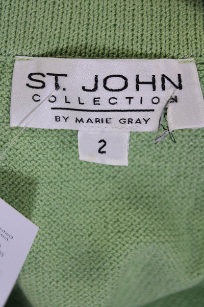 St. John Collection By Marie Gray Womens Santana Knit Pencil Skirt Green Size 2