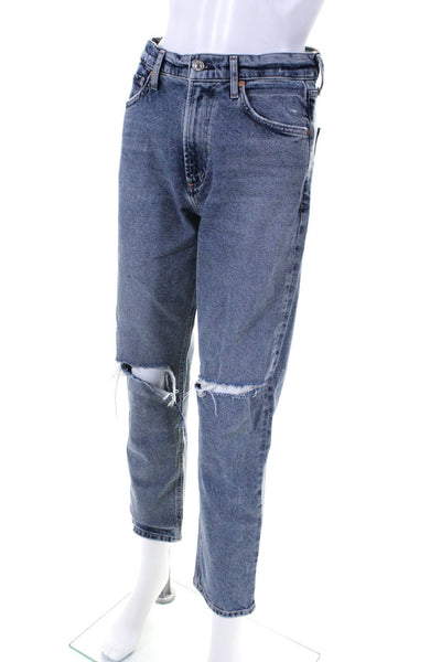 Citizens of Humanity Womens Cotton Distressed High-Rise Jeans Blue Size 26