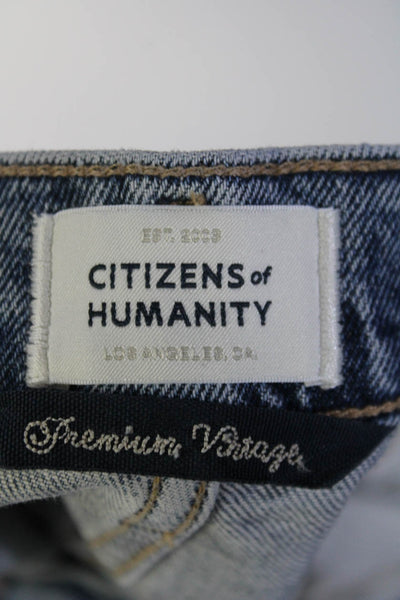 Citizens of Humanity Womens Cotton Distressed High-Rise Jeans Blue Size 26