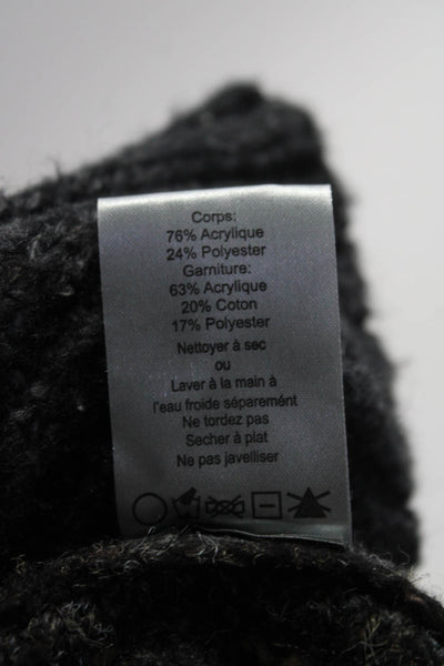 Line Womens Gray Multicolor Striped Cowl Neck Open Cardigan Sweater Top Size L