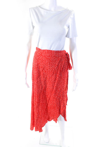 Los Angeles Atelier + Other Stories Womens Spotted Print Wrap Skirt Red Size 4