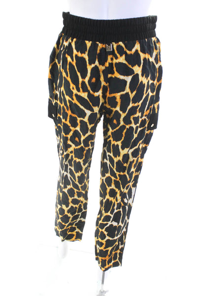 Gizia Womens Animal Print Slim Leg Trousers Brown Black Size EUR 36