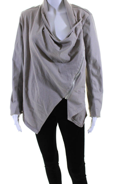 BLANKNYC Womens Full Zipper Wrap Jacket Beige Cotton Blend Size Large