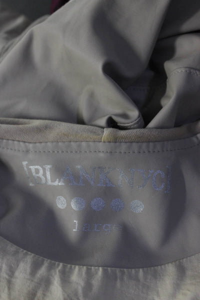 BLANKNYC Womens Full Zipper Wrap Jacket Beige Cotton Blend Size Large