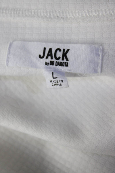 Jack by BB DAKOTA Womens Full Zipper Hooded Jacket White Grey Size Large