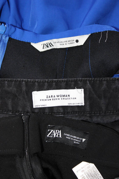 Zara Womens Mini Skirts Pants Black Size XS S Lot 3