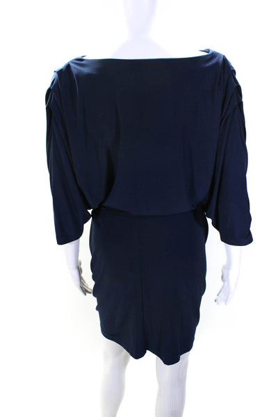 Mark & James by Badgley Mischka Womens Jersey Belted Blouson Dress Navy Size M