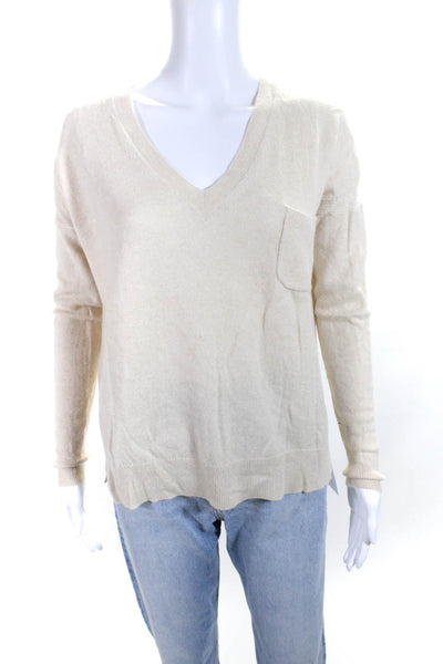 J Crew Collection Womens Cashmere Long Sleeves Sweater Beige Size Extra Small
