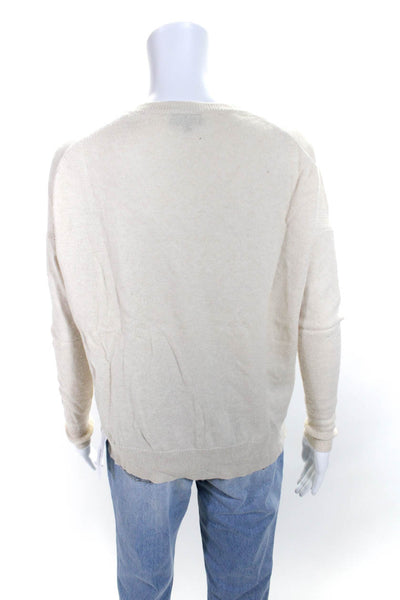 J Crew Collection Womens Cashmere Long Sleeves Sweater Beige Size Extra Small