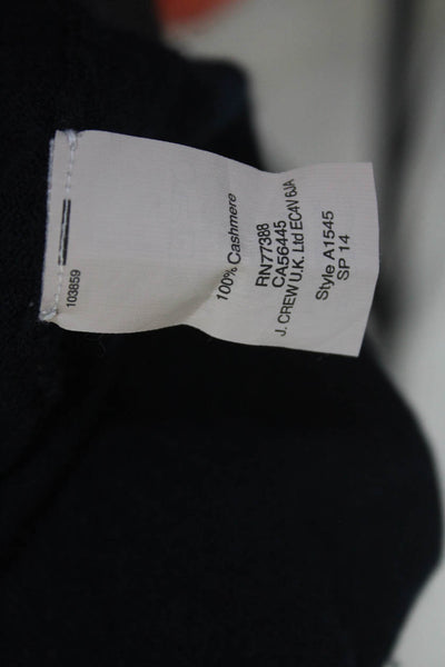 J Crew Collection Womens Cashmere Colorblock Print Knit Shirt Blue Orange Size S