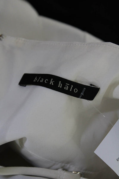Black Halo Women's Sleeveless Tiered Mini Dress White Size 10