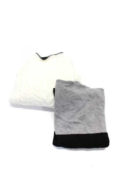John + Jenn Joie Womens Turtleneck Sweaters White Black Size Extra Small Lot 2