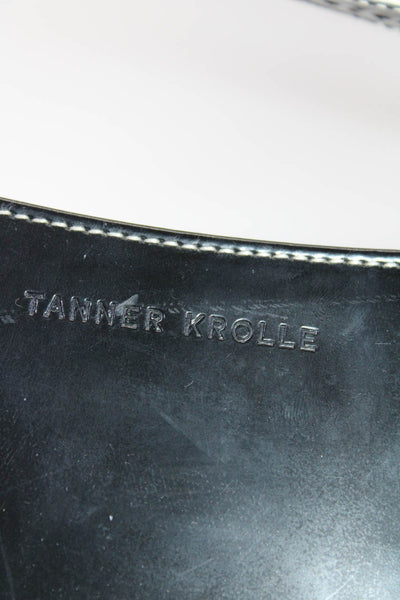 Tanner Krolle Womens Leather Eyelet Satchel Shoulder Handbag Black
