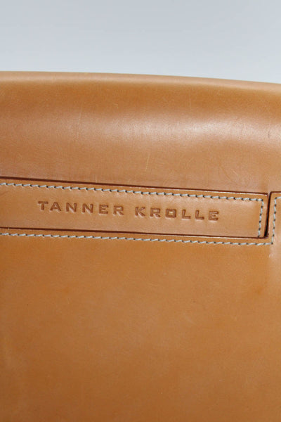 Tanner Krolle Womens Leather Silver Tone Flap Shoulder Handbag Brown