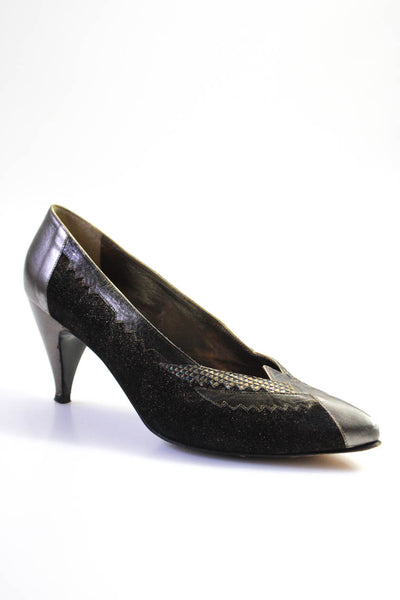 El Vaquero Women's High Heel Pointed Toe Pumps Black Gray Size 41
