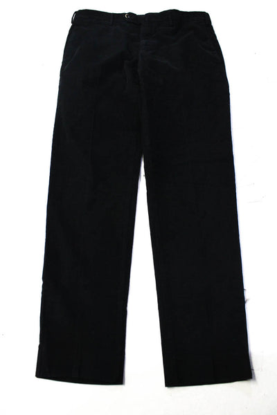 PT01 Mens Cotton Mid-Rise Straight Leg Corduroy Trousers Pants Black Size 32