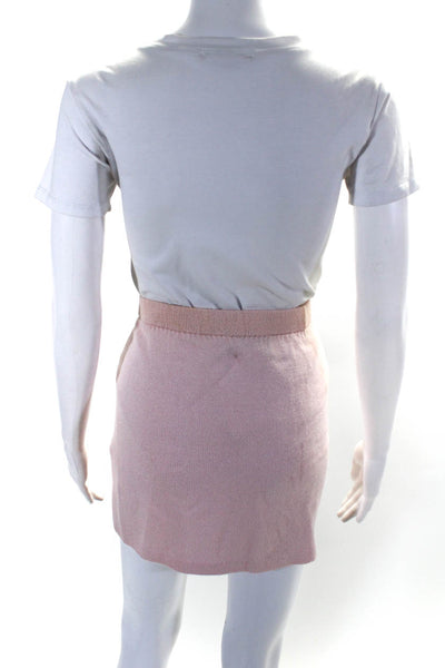 St. John Collection Womens Elastic Waistband Santana Knit Pencil Skirt Pink 4