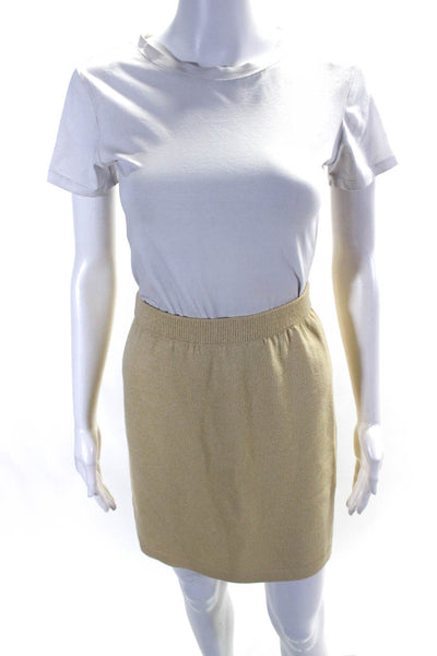 St. John Collection By Marie Gray Womens Santana Knit Pencil Skirt Beige Size 4