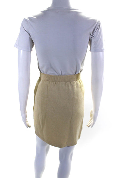 St. John Collection By Marie Gray Womens Santana Knit Pencil Skirt Beige Size 4
