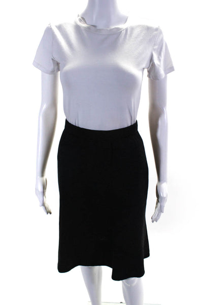 St. John Collection Womens Santana Knit A Line Skirt Skirt Dark Gray Wool Size 4