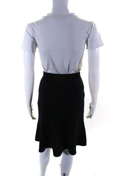 St. John Collection Womens Santana Knit A Line Skirt Skirt Dark Gray Wool Size 4