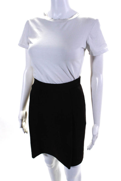 St. John Collection Womens Santana Knit Pleated Knee Length Skirt Brown Size 2