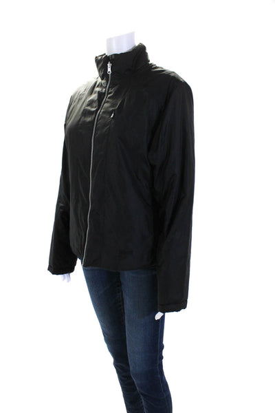 Marker Womens Zipped Collared Long Sleeve Puffer Coat Black Size 10