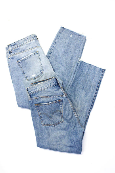 Zara Levis Womens Distress Light Wash Straight Leg Jeans Blue Size 10 28 Lot 2