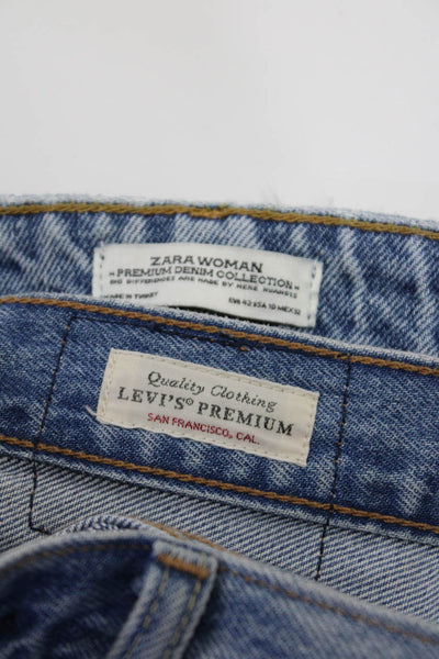 Zara Levis Womens Distress Light Wash Straight Leg Jeans Blue Size 10 28 Lot 2