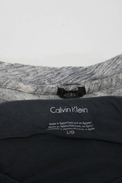 J Crew Calvin Klein Womens Cotton Short Sleeve T-Shirts Tops Gray Size L Lot 2