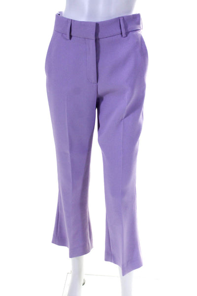 Filles A Papa Womens Wool Pleated Hook & Eye Buttoned Bootcut Pants Lilac Size 1