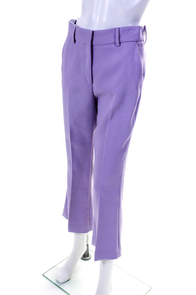 Filles A Papa Womens Wool Pleated Hook & Eye Buttoned Bootcut Pants Lilac Size 1