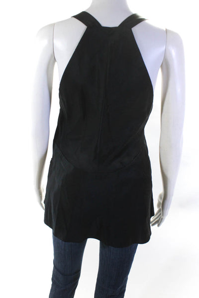 Rag & Bone Womens Silk Sleeveless Side Slit Layered Tank Top Blouse Black Size 6