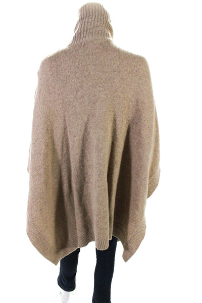Kenar Womens Brown Buckle Turtleneck Short Sleeve Cardigan Sweater Top Size S