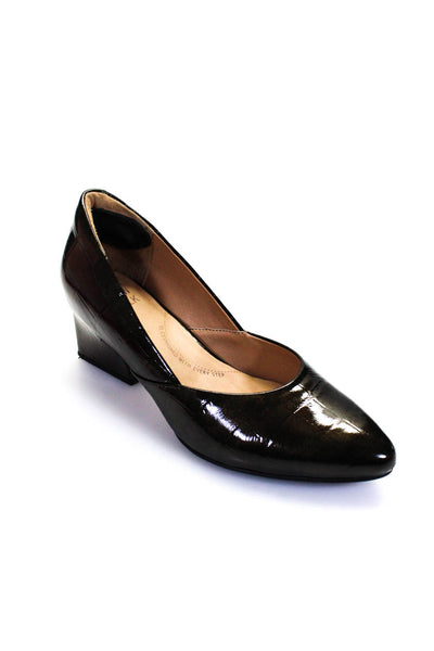 Ziera Womens Bronze Patent Crocodile Print High Heels Vish Pumps Shoes Size 10