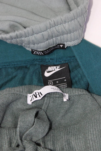Nike Zara Womens Ribbed Knit Pants Blue Green Size Medium Large Lot 3