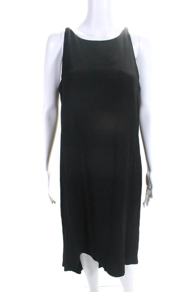 Donna Degnan Womens Black Textured Crew Neck Sleeveless Hi-Low Dress Size 8