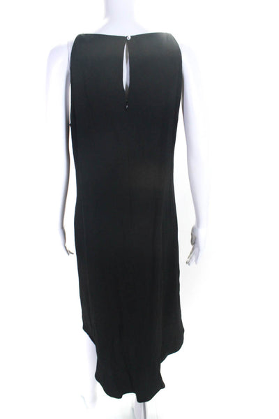 Donna Degnan Womens Black Textured Crew Neck Sleeveless Hi-Low Dress Size 8