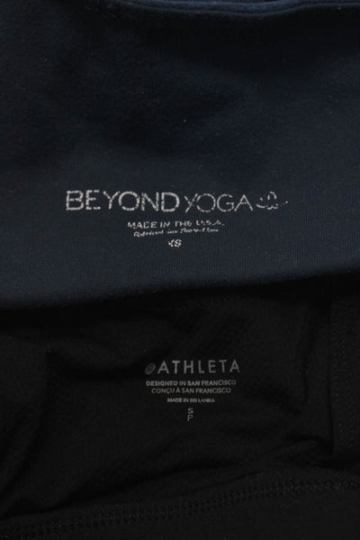 Athleta Beyond Yoga Womens Strappy Sports Bra Capris Black Blue Size S XS Lot 2