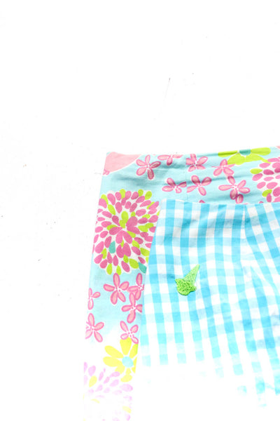 Lilly Pulitzer Womens Elephant Gingham Embroidered Skort Pink Blue Size 2 4 Lot2