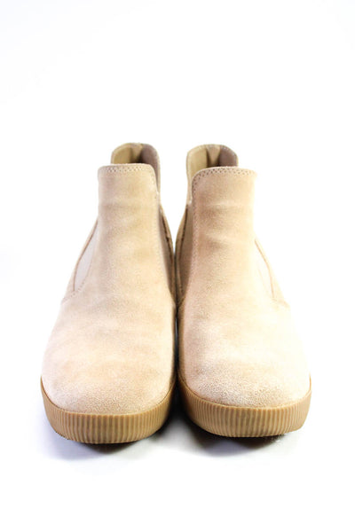 Sorel Womens Suede Hidden Wedge Out N About Slip On Boots Beige Size 8.5US 39.5E