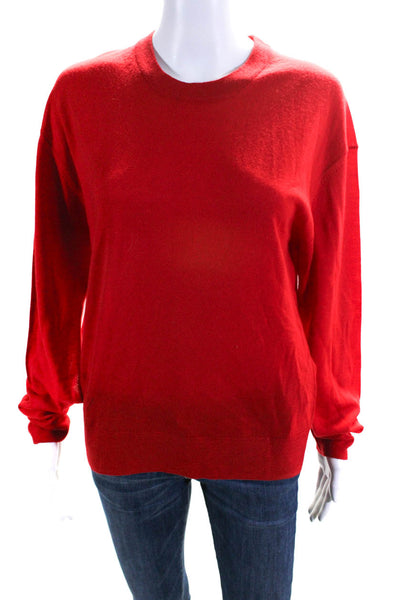 Zadig & Voltaire Womens Crew Neck Long Sleeves Sweater Red Wool Size Medium