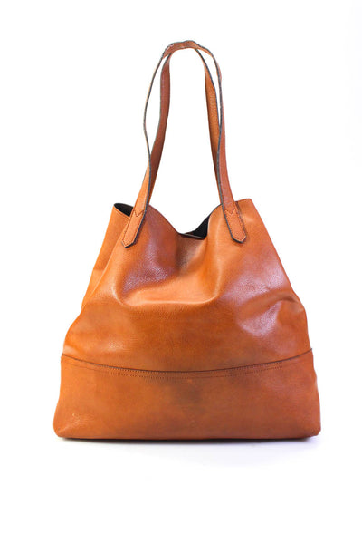 Sole Society Womens Large Leather Top Handle Tote Shoulder Bag Handbag Tan